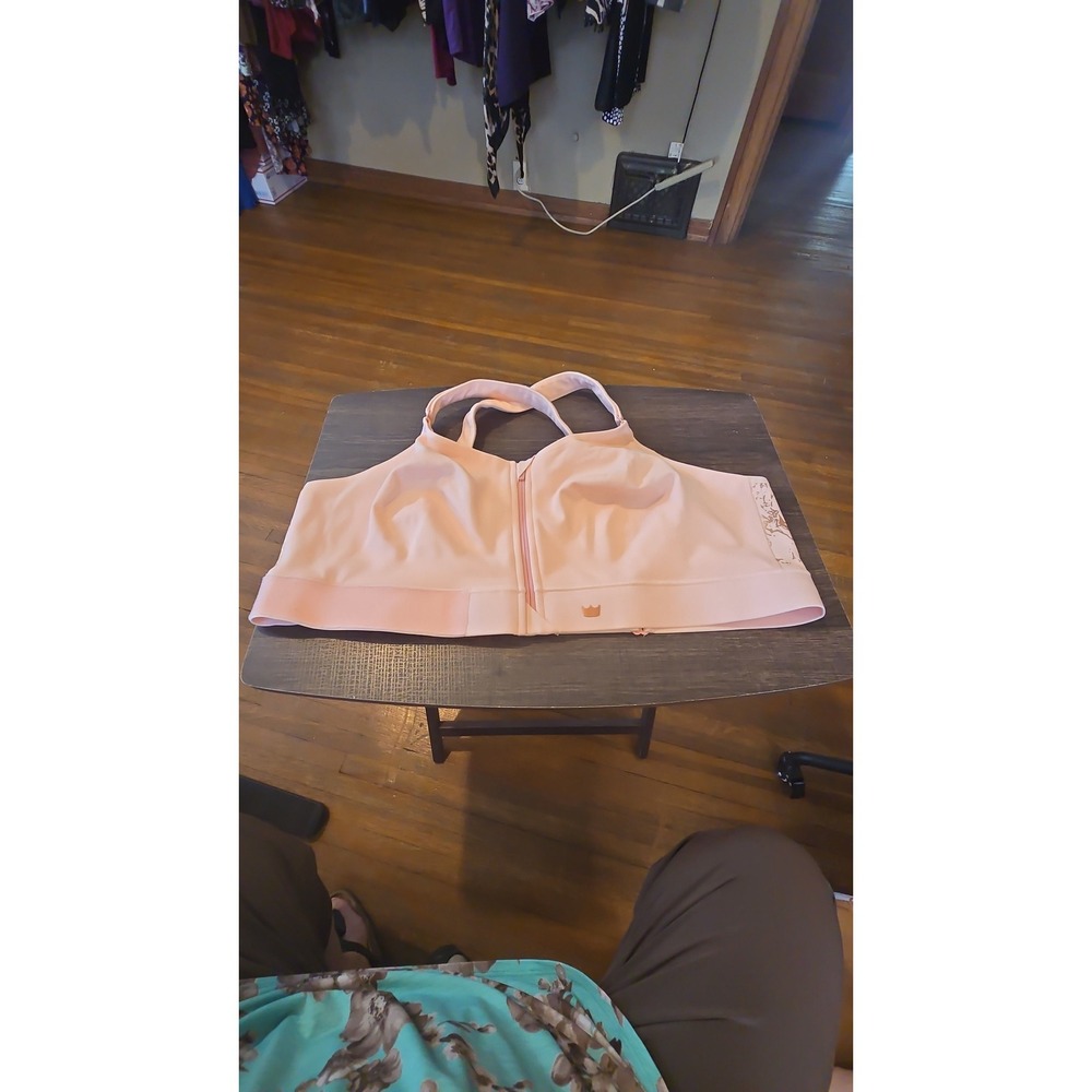 Shefit Flex Sports Bra Pink Gold Marble 6 Luxe Front Zip Adjustable NWOT